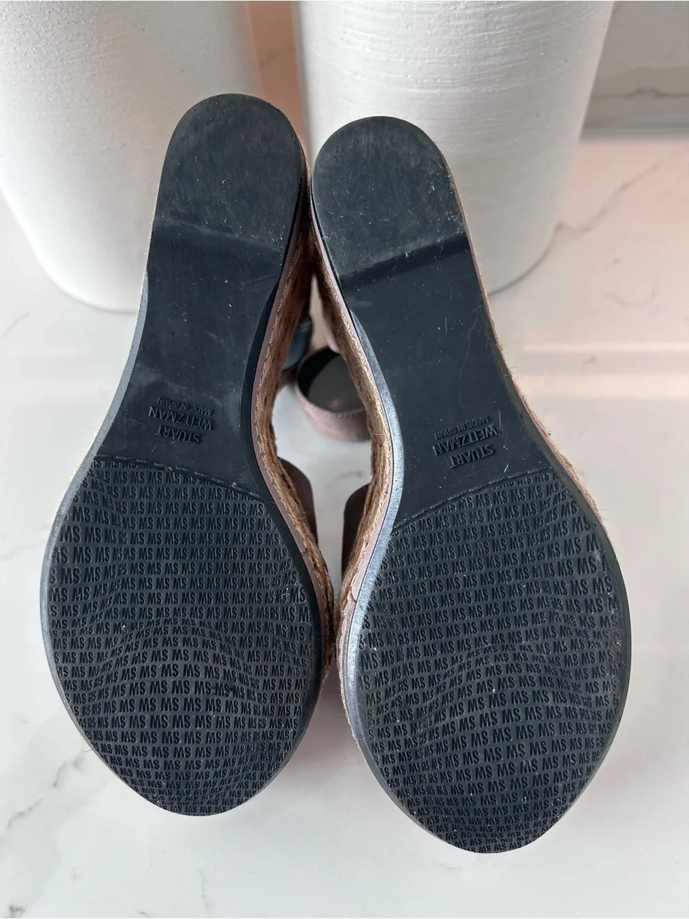 Stuart Weitzman Suede Espadrille Wedge Sandals - Picture 5 of 5